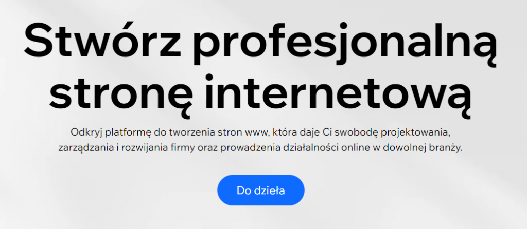 Fajne CTA Wix Stwórz swoją stronę internetową