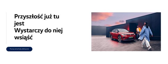 Interesujące Call To Action Volkswagen Poznaj samochody elektryczne